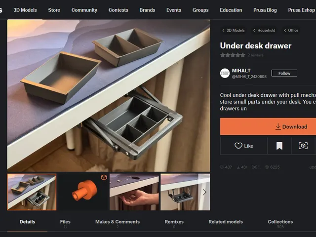 Under Desk Drawer Remix from MIHAI_T (Modded to take M4 nuts and bolts)