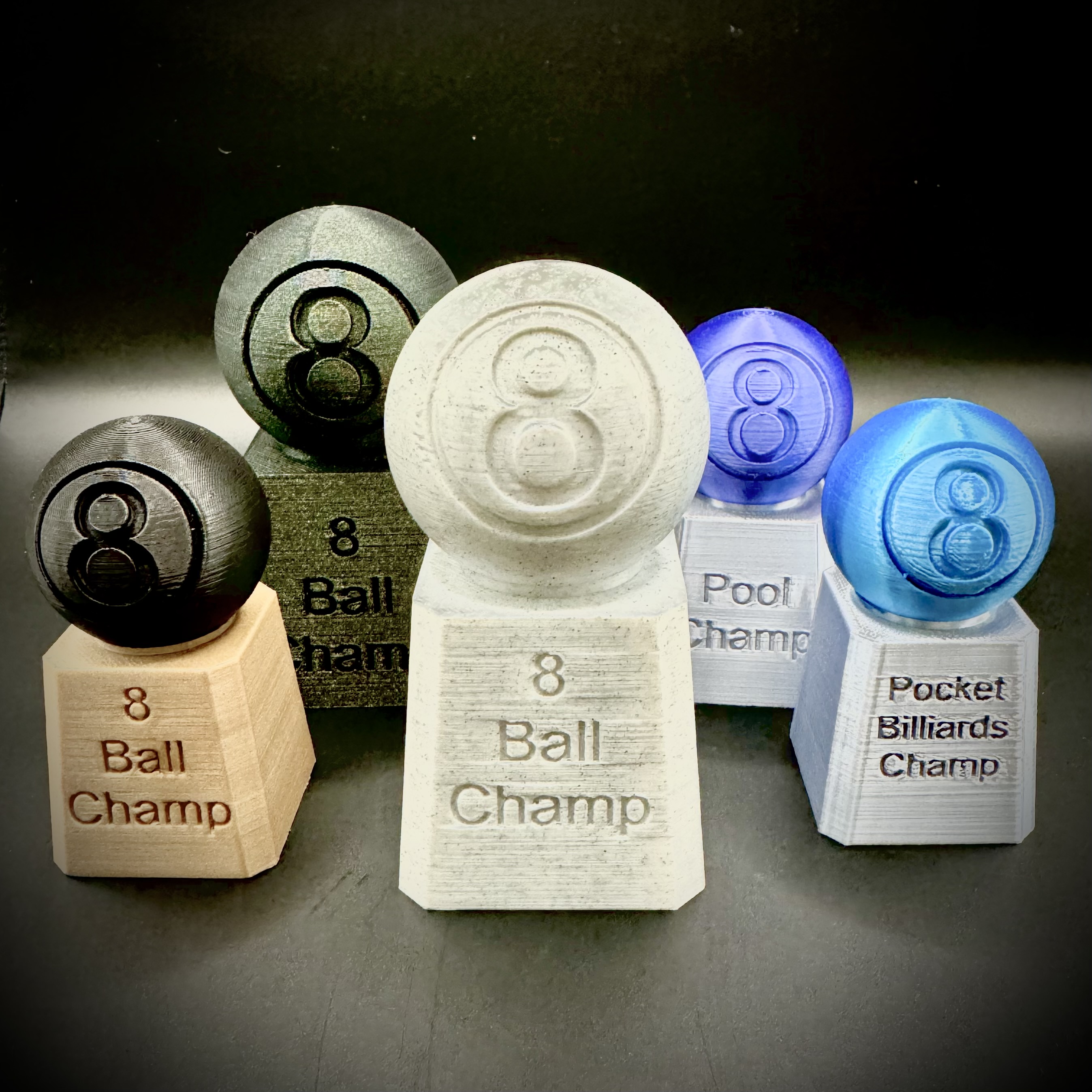 Billiards, Pool, Eight (8) Ball Trophy - Customizable