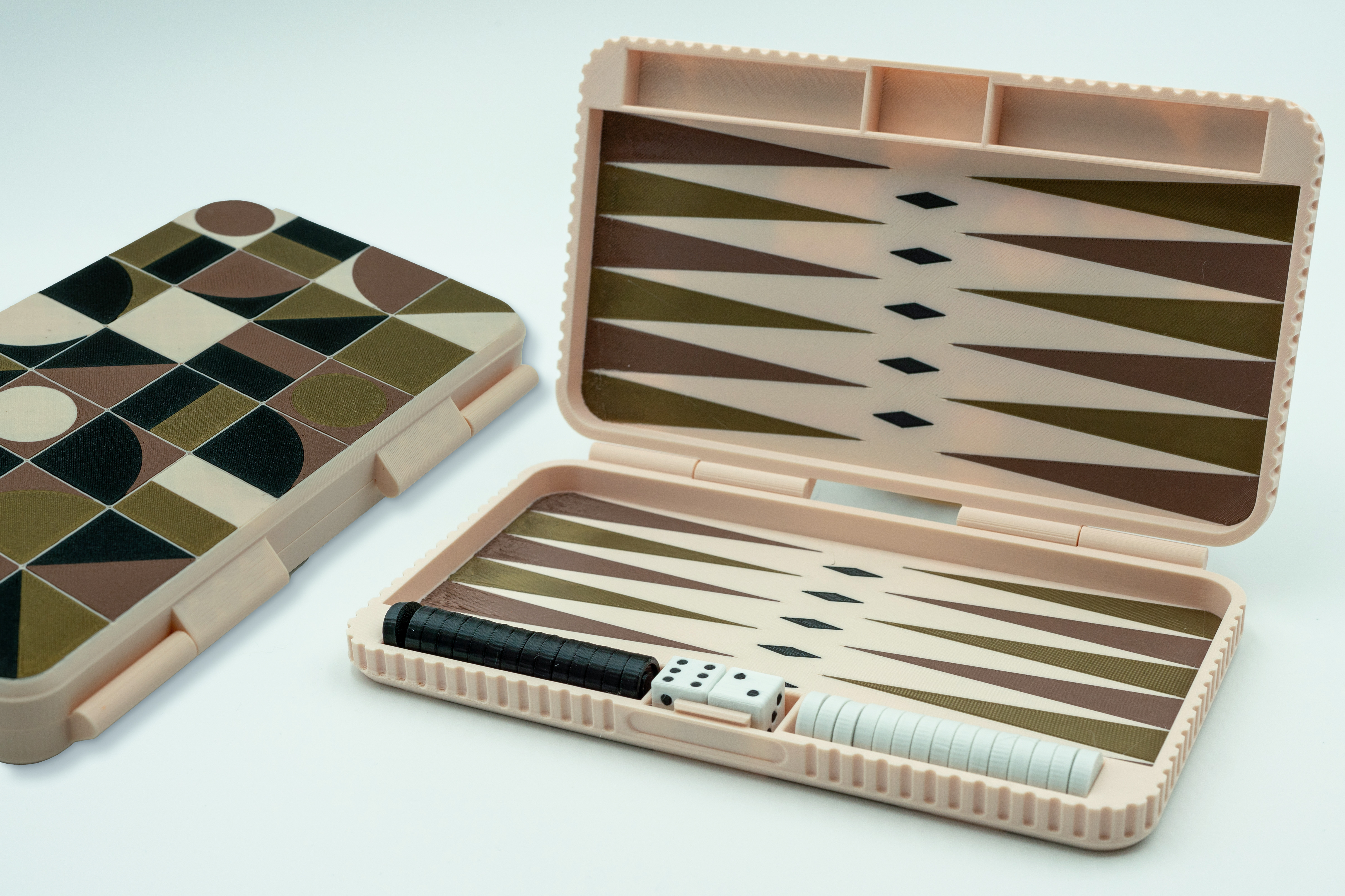 Backgammon decorative print in place