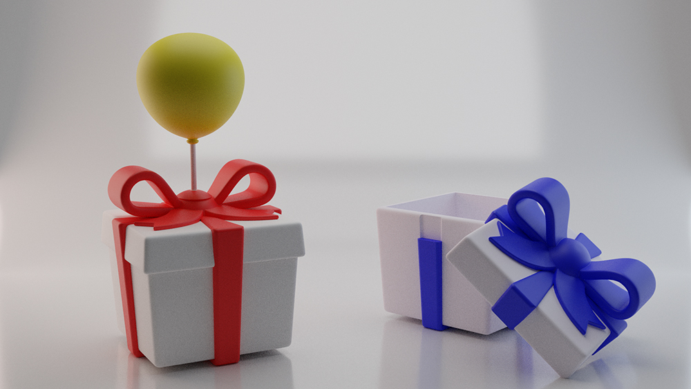 Present Gift Box with Balloon — miniatura 5