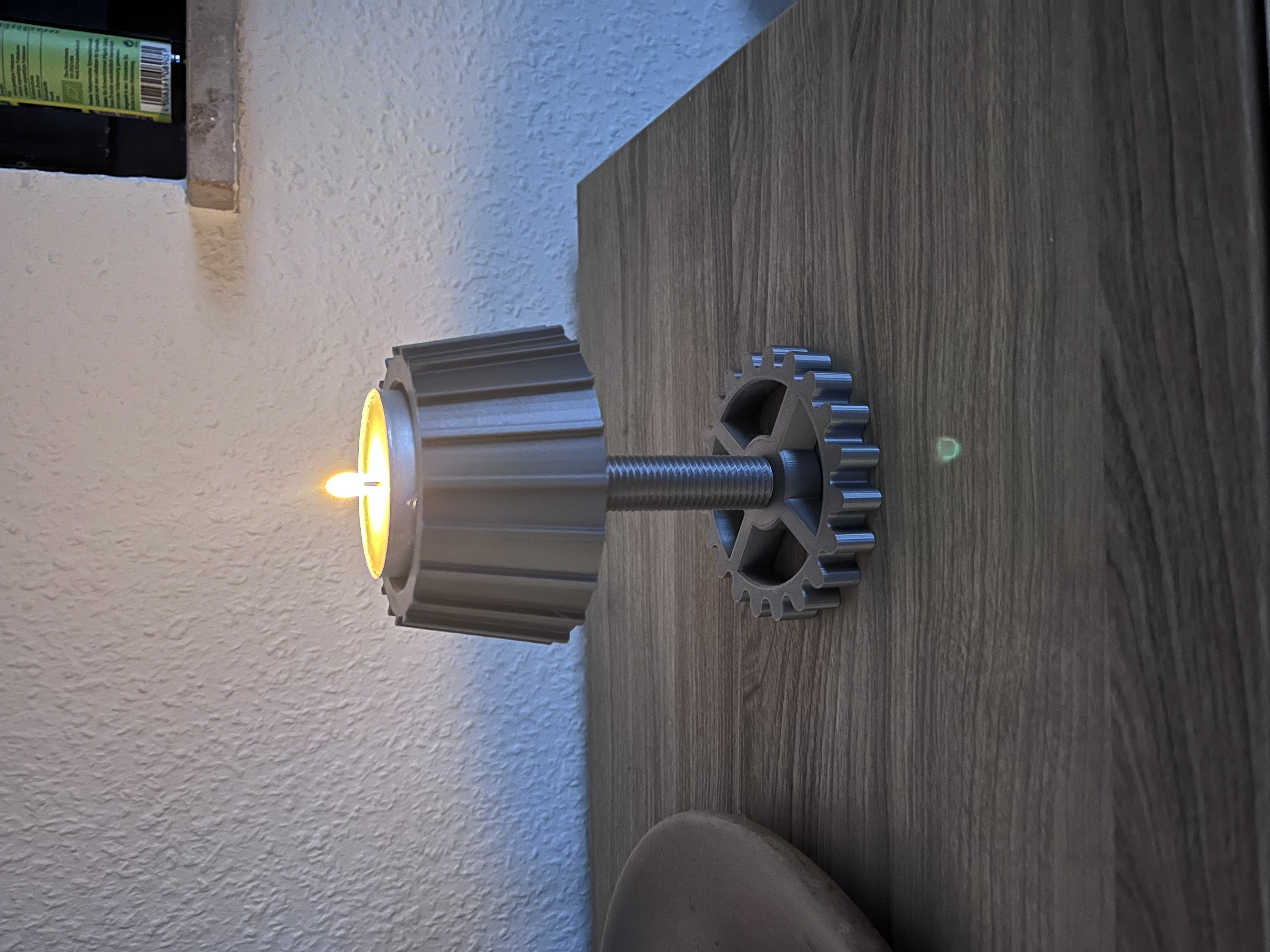 Tea light holder in industrial design