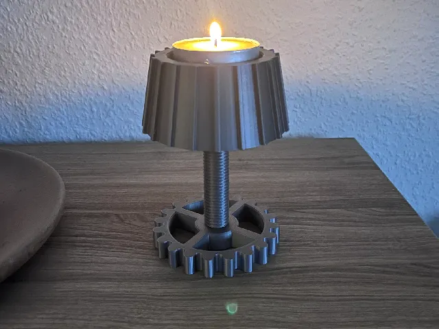 Tea light holder in industrial design