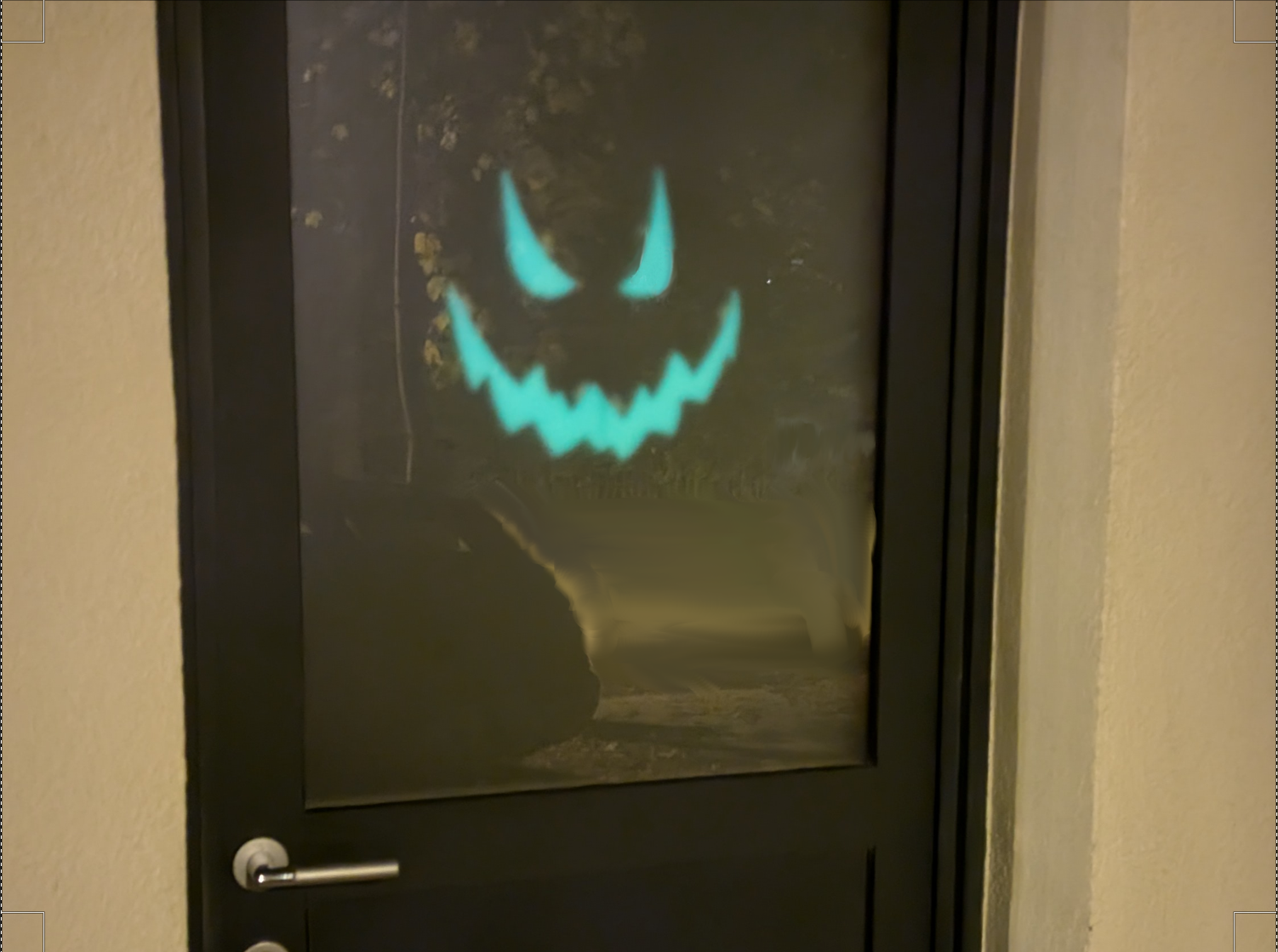 Halloween scary glow-in-the-dark face for window