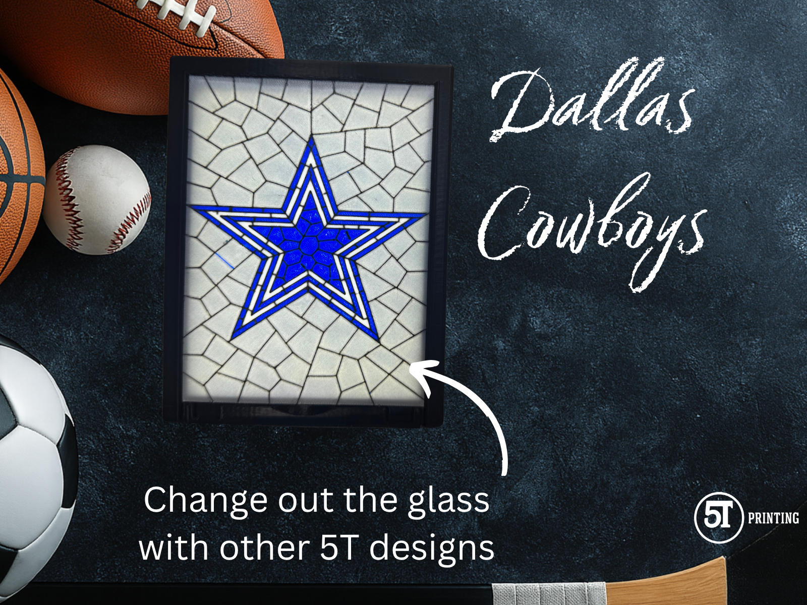 Dallas Cowboys Swappable Stain Glass LightBox