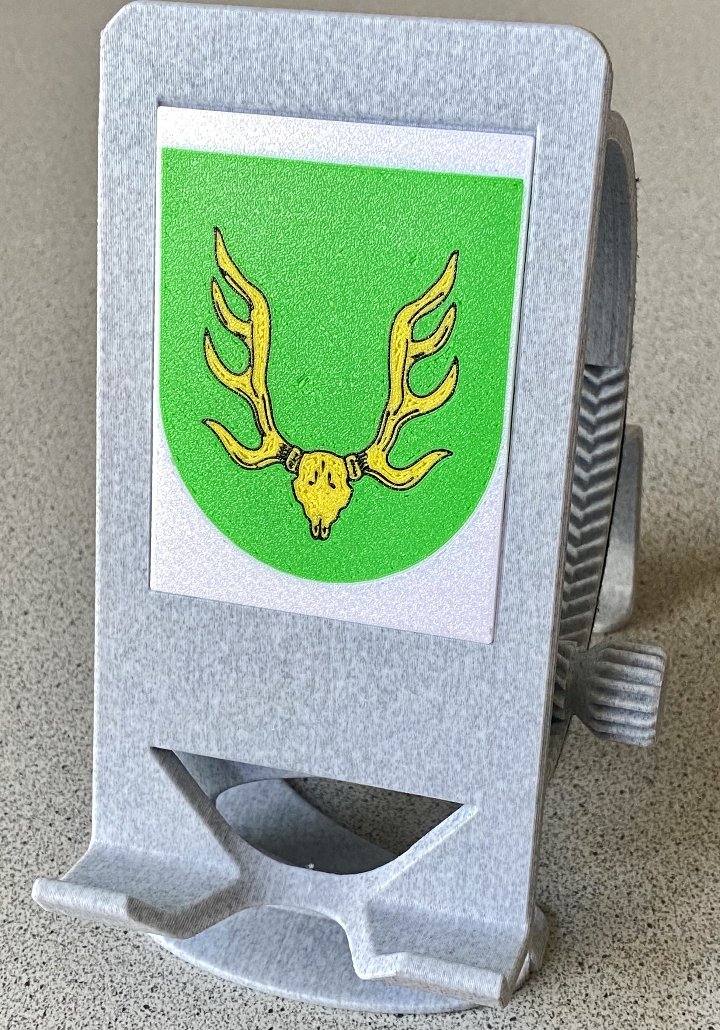 Multi-color Cover Plate for revised Phone Holder (here: Crest of Lissendorf)