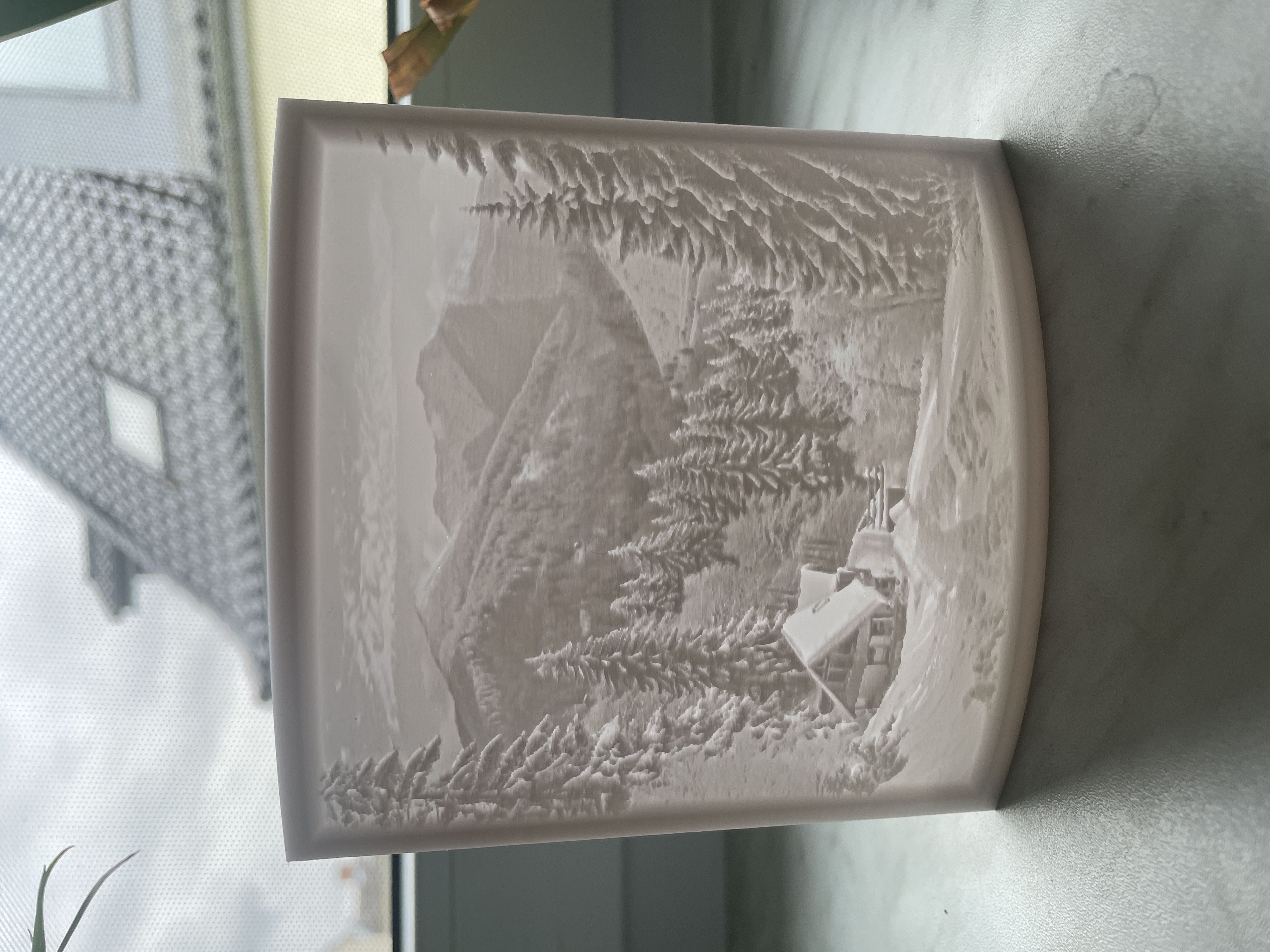 Lithophane - Haus im Schnee