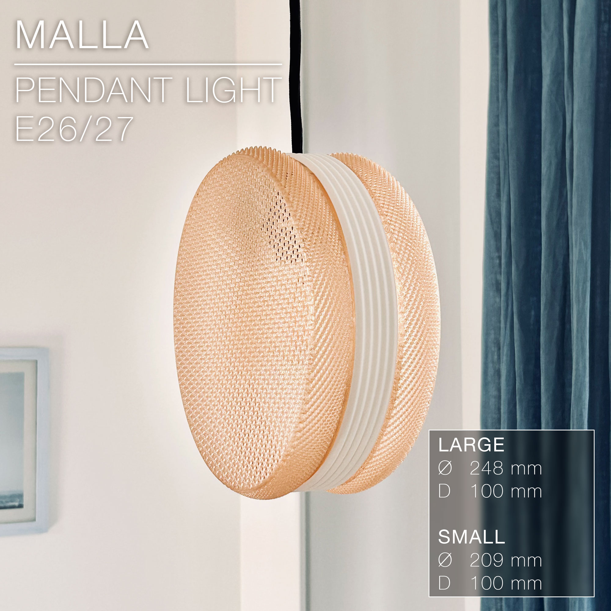 MALLA | Woven Pendant light E26/27