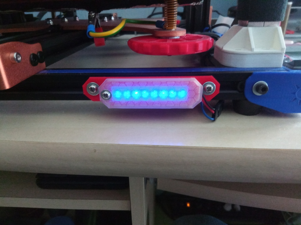 support barre 8leds WS2812 avec couvercle