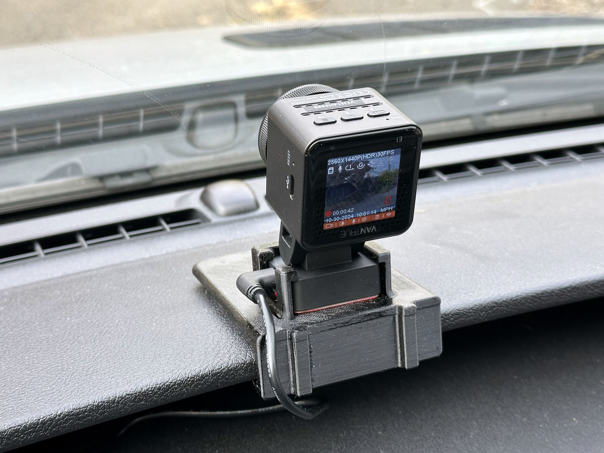 Ford Transit van dashboard mount for Vantrue E1 dashcam