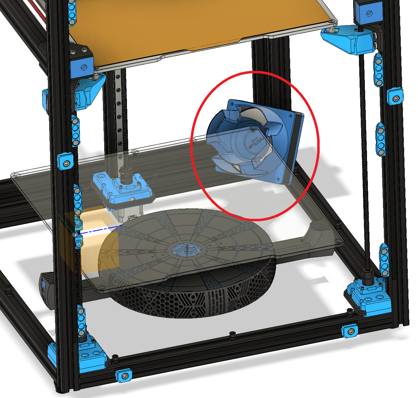 V-Core 3.1 120mm Bed fan 3D model thumbnail