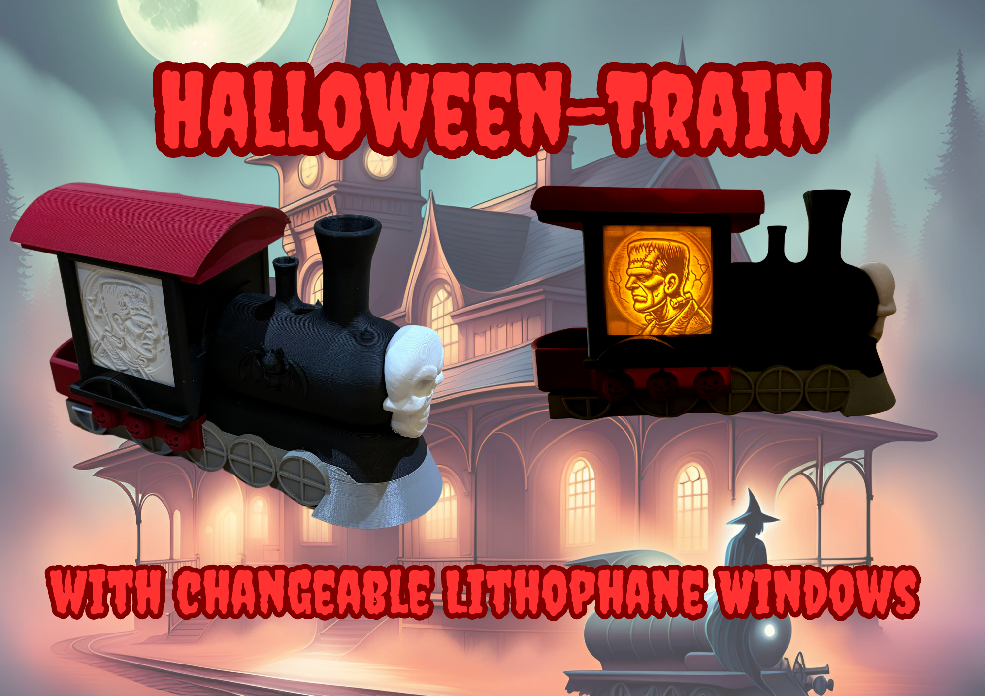 Halloween-Train with Litophan Windows