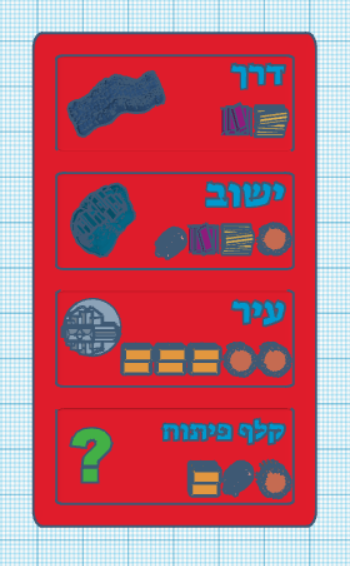 catan card -  hebrew