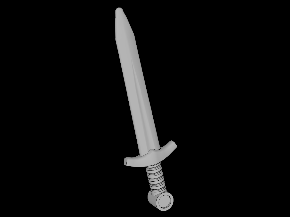 Lego Compatible (66964.dat) Minifig Sword Greatsword Pointed with Upturned Crossguard