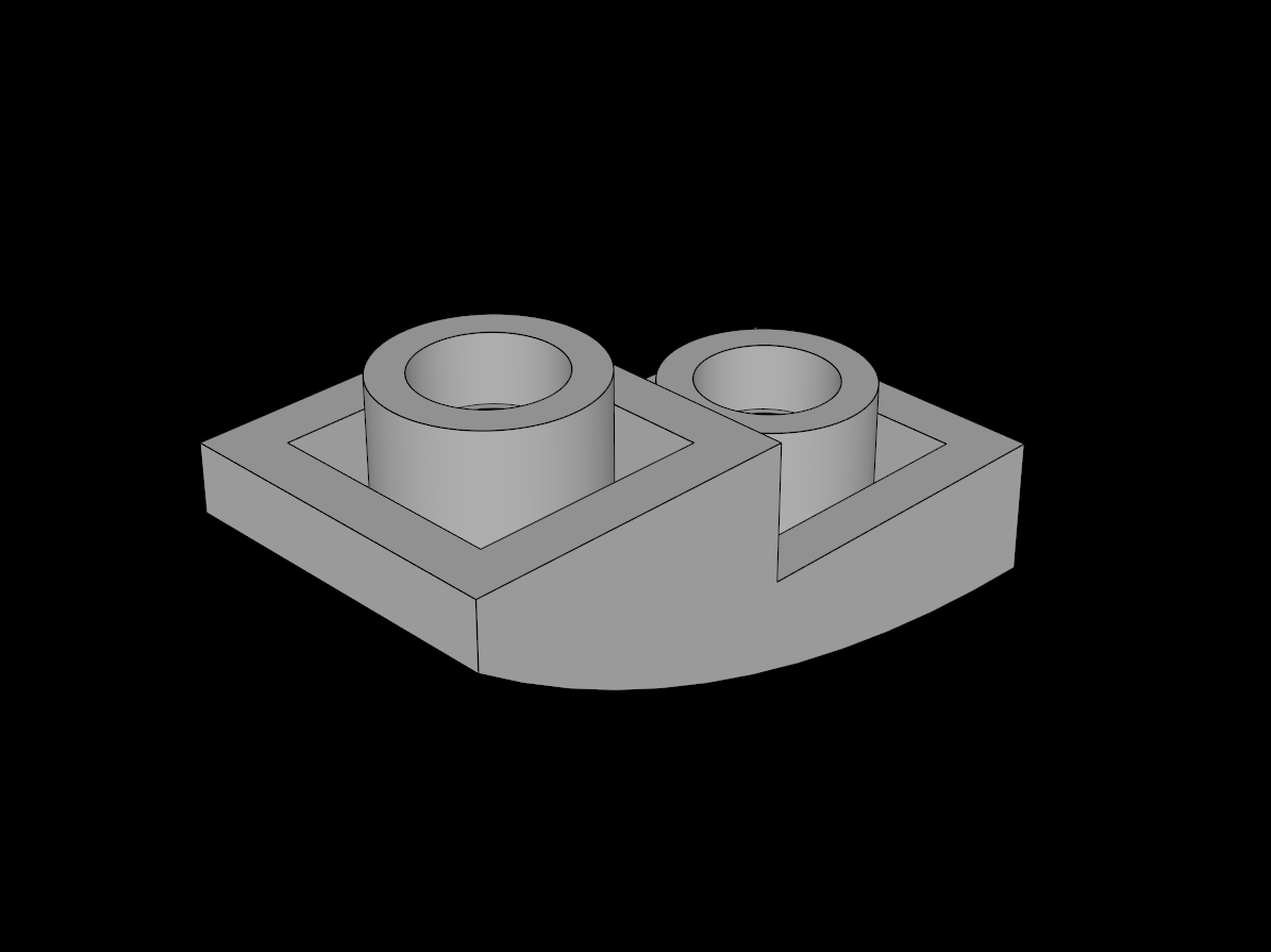 Lego Compatible (24201.dat) Slope Brick Curved  2 x  1 Inverted