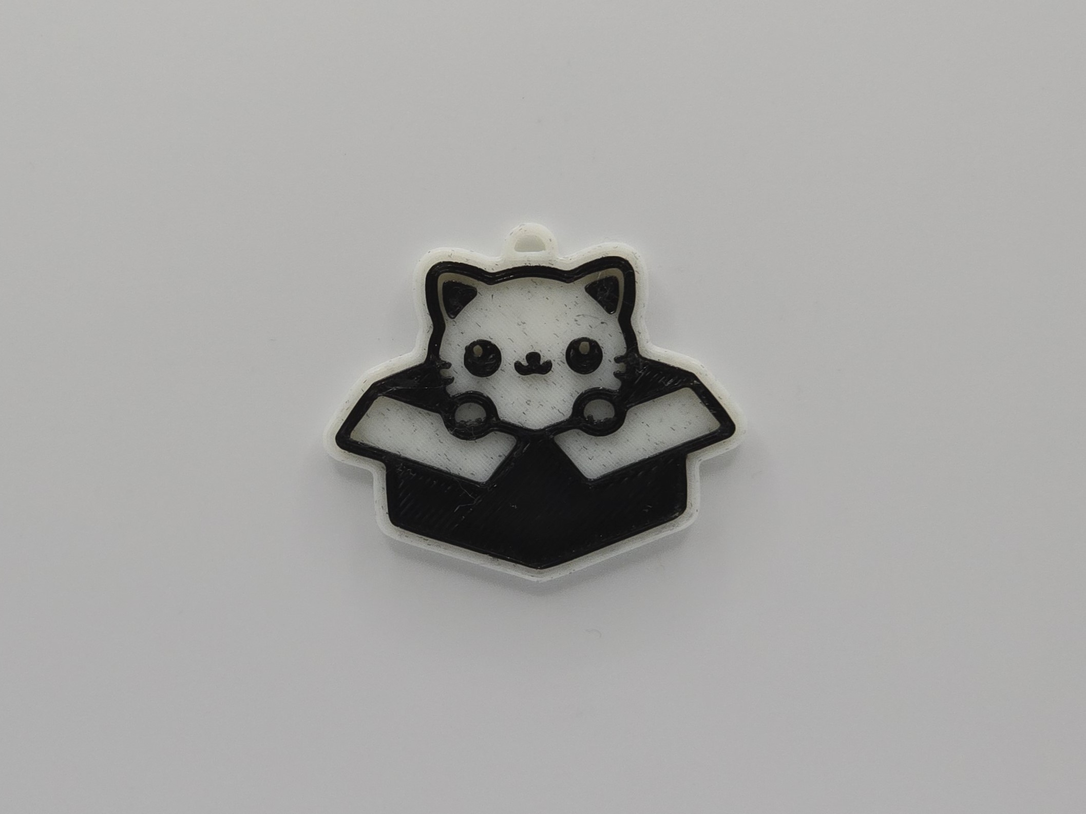 Cute Cat in a Box Keychain