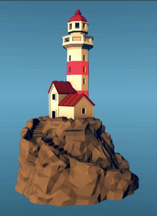 Miniatura 2 do modelo 3D Lowpoly Lighthouse