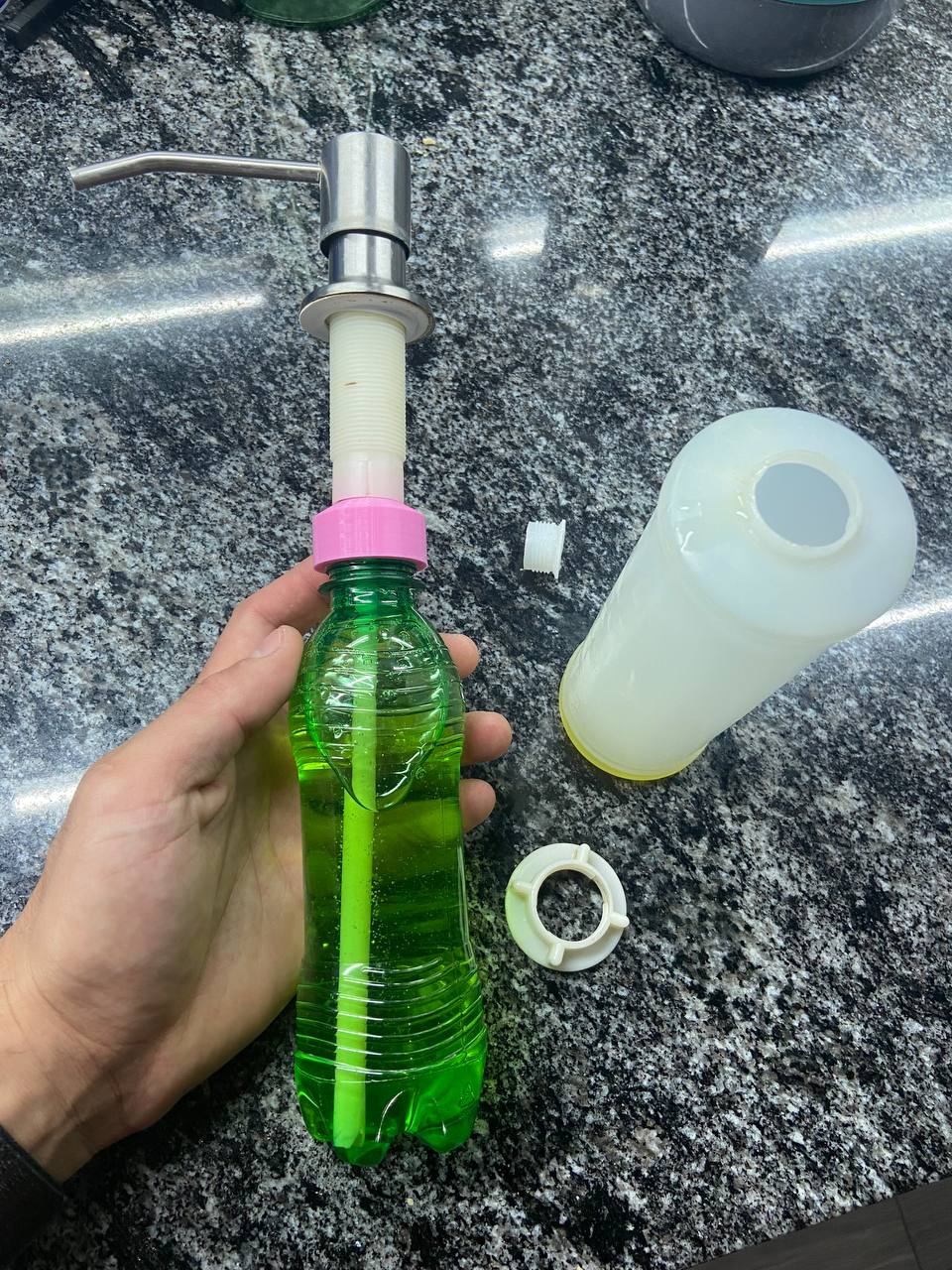 Soap dispenser adapter for sink