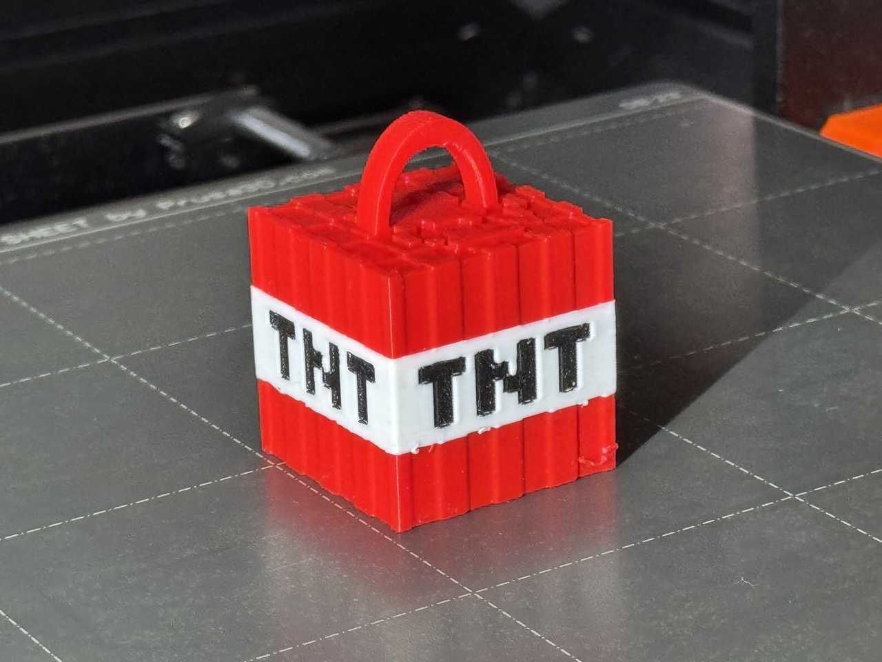 Minecraft TNT Christmas tree ornament