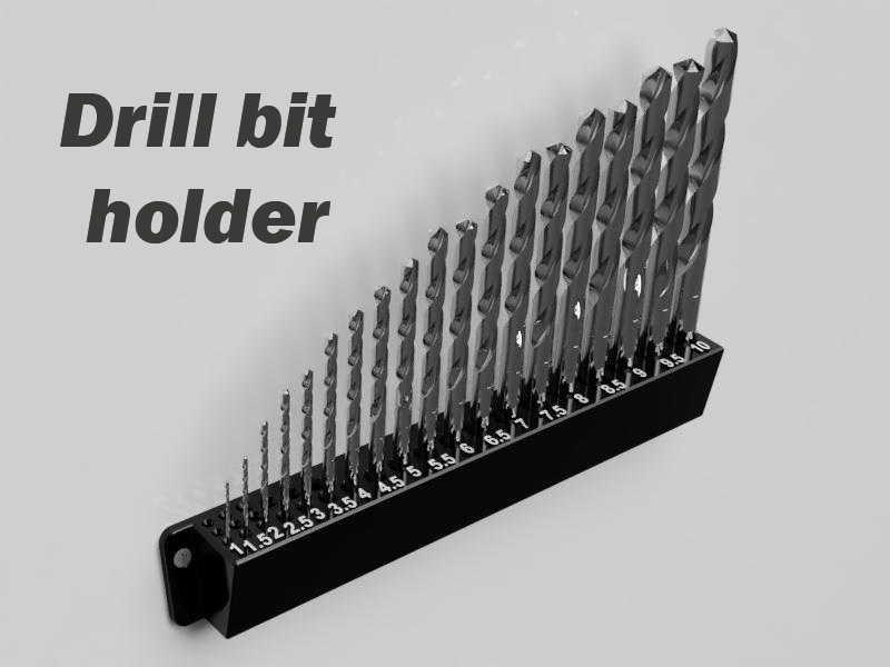 Drill bit holder for wall mounting
