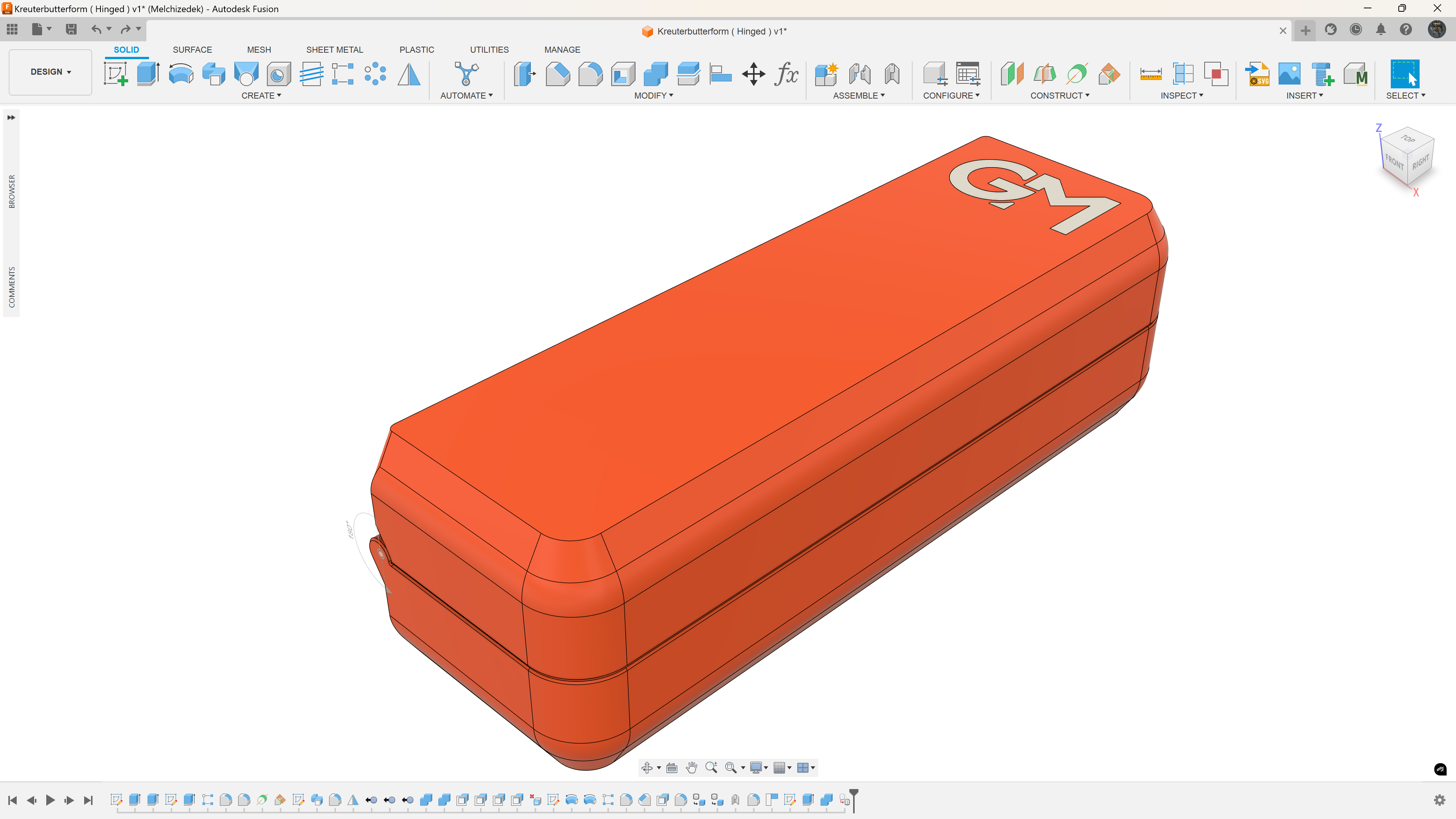 Hinged Print in Place Butter Mould