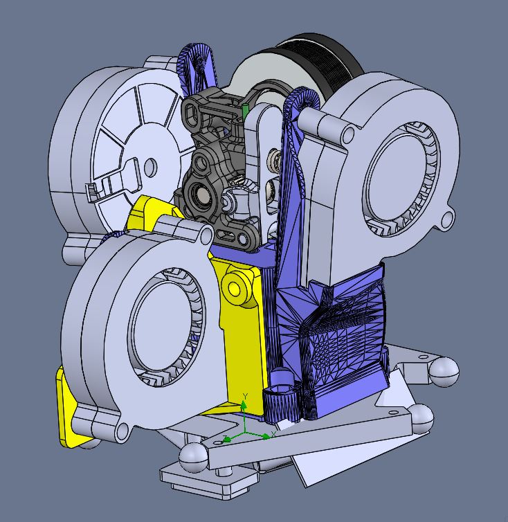 Bracket for a 5015 blower for FLSUN SR Sherpa/Orbiter Housing heat sink