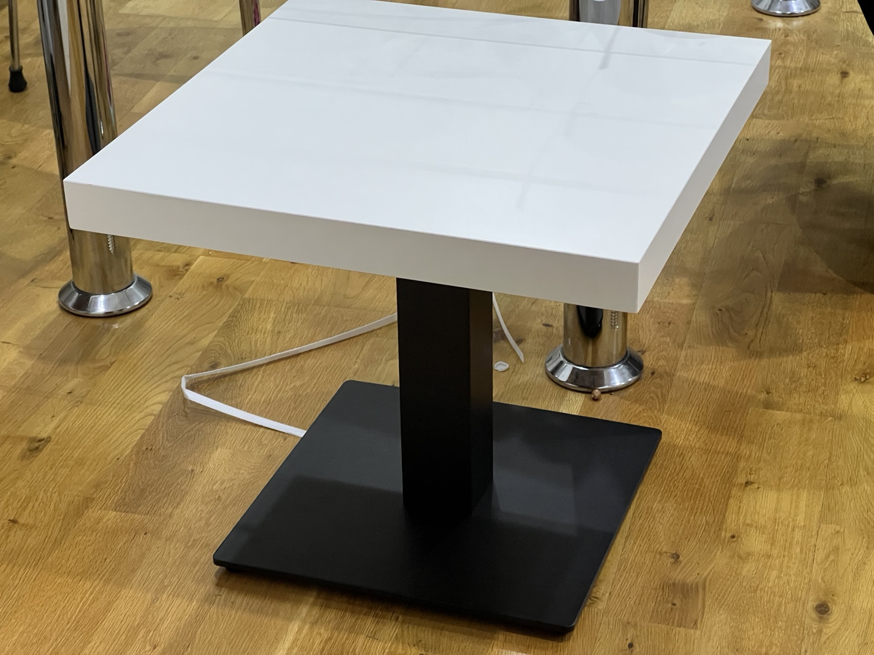 Ikea Lack table top with sturdy cast iron base