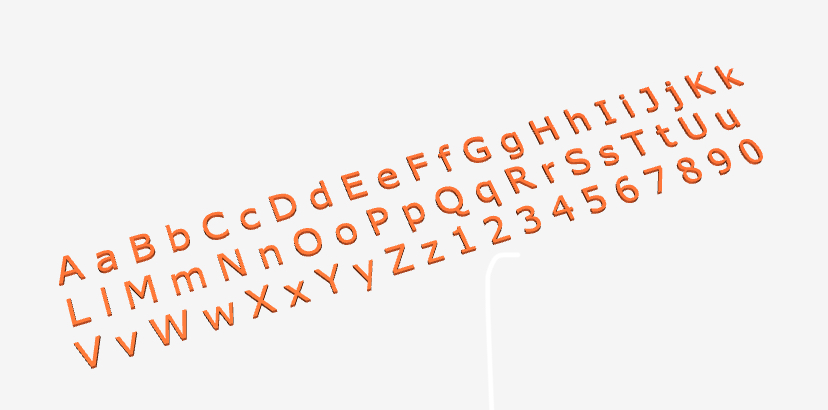regular alphabet and numbers