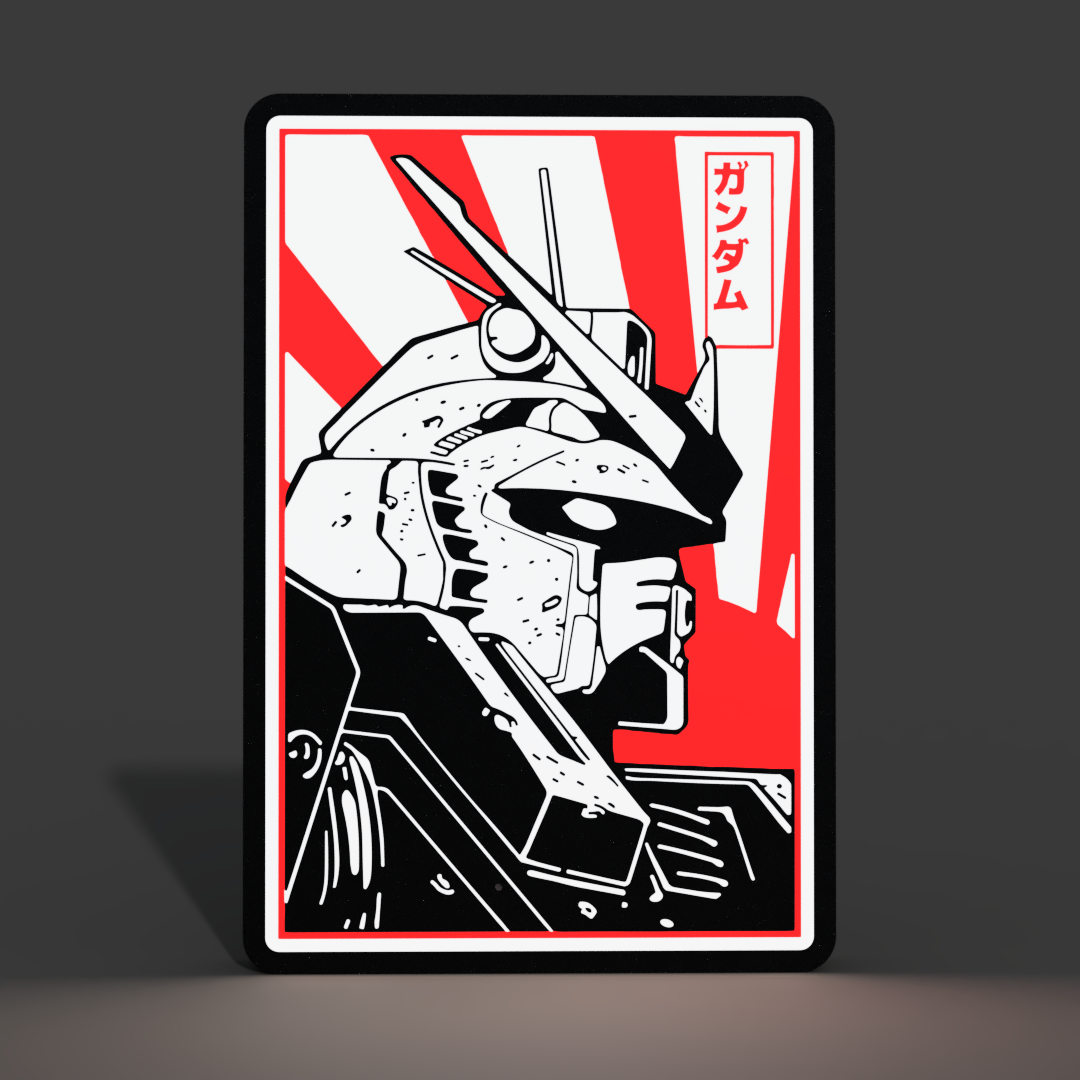 Gundam Red and Black Lightbox LED Lamp