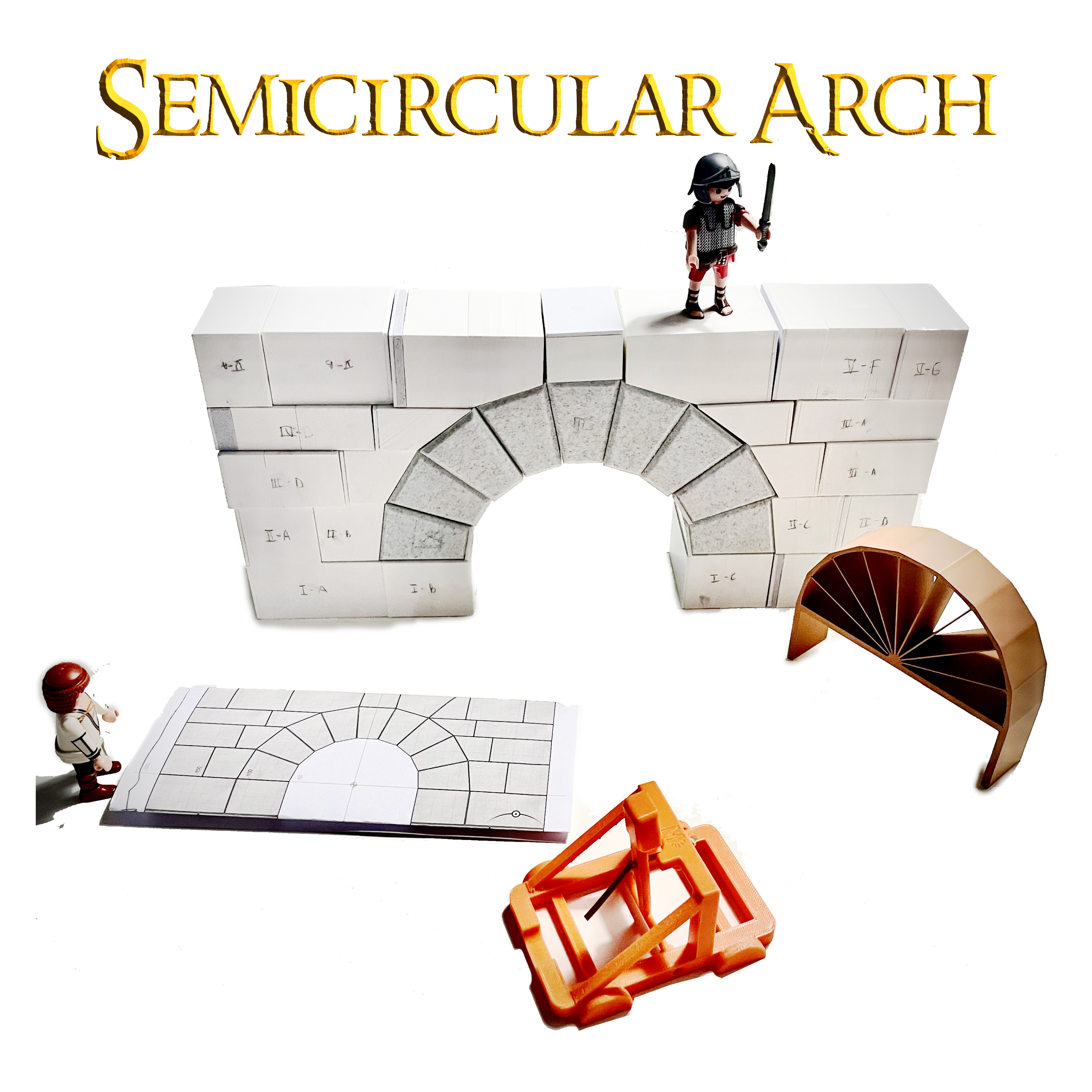 Roman Arch Bridge Building Blocks Arch Puzzle Keystone Function Montessori by Exomaker Download free STL model Printables