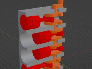 In-Line 4 piston engine model by Xris Kava | Download free STL model ...