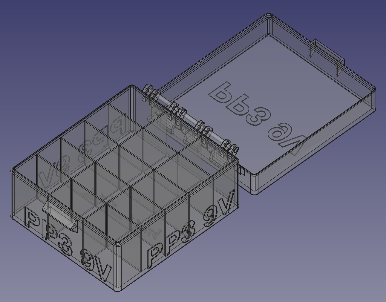9V Battery Box, Snap Hinge