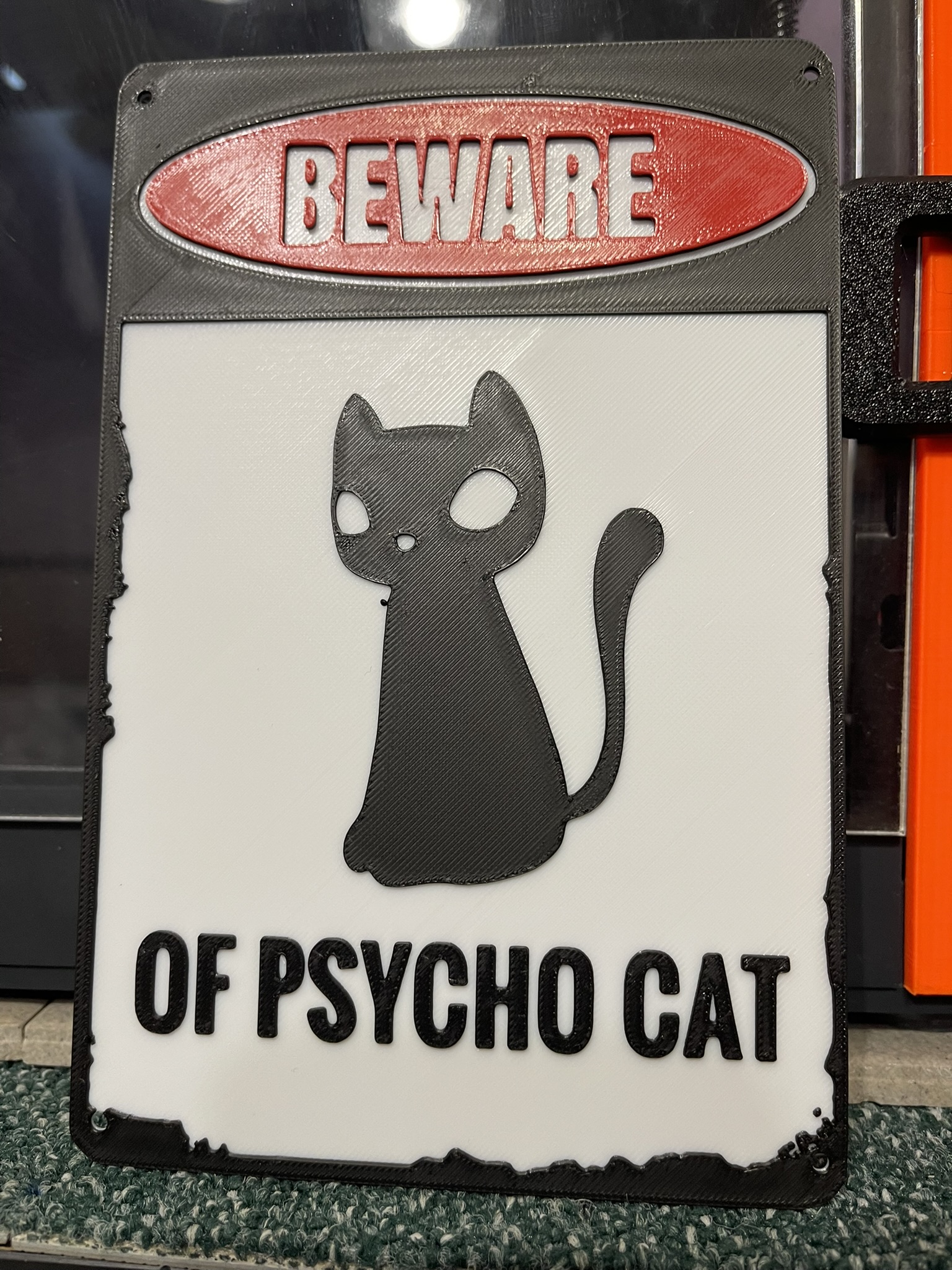 Beware of Psycho Cat funny warning Sign