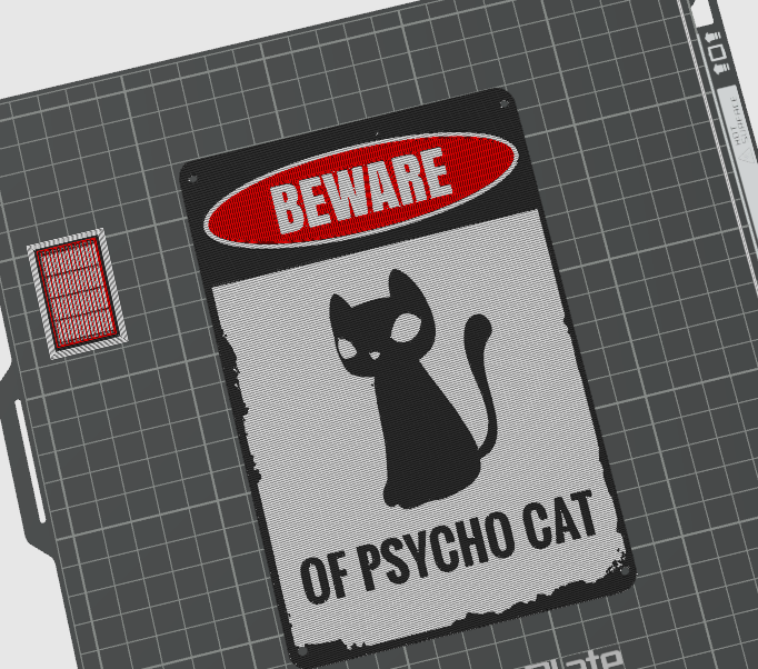 Beware of Psycho Cat funny warning Sign — miniatura 4