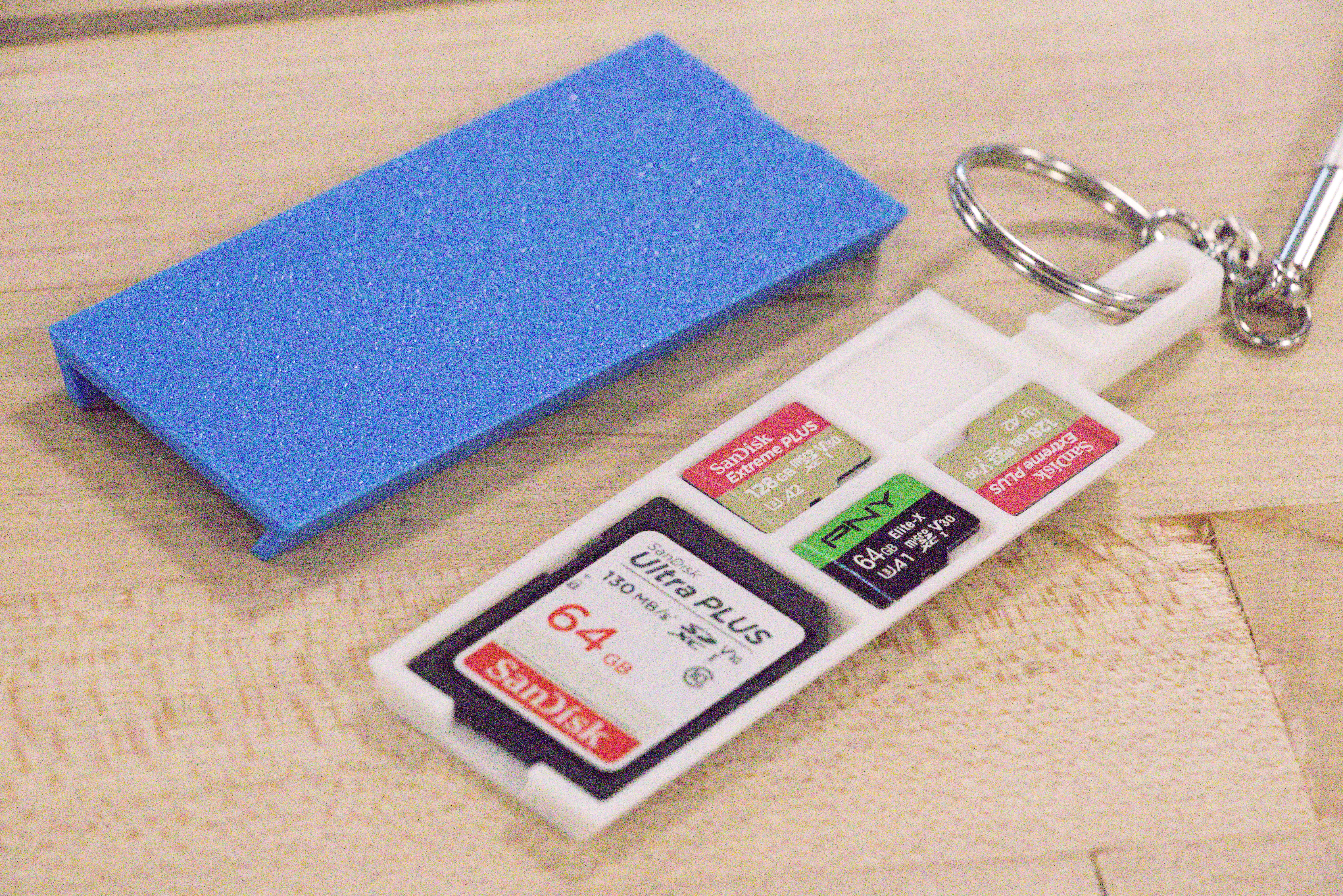 SD Card Holder, Locking Keychain
