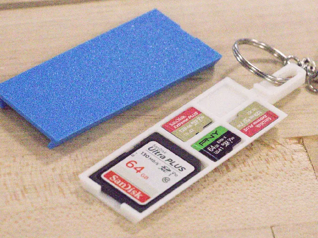 SD Card Holder, Locking Keychain