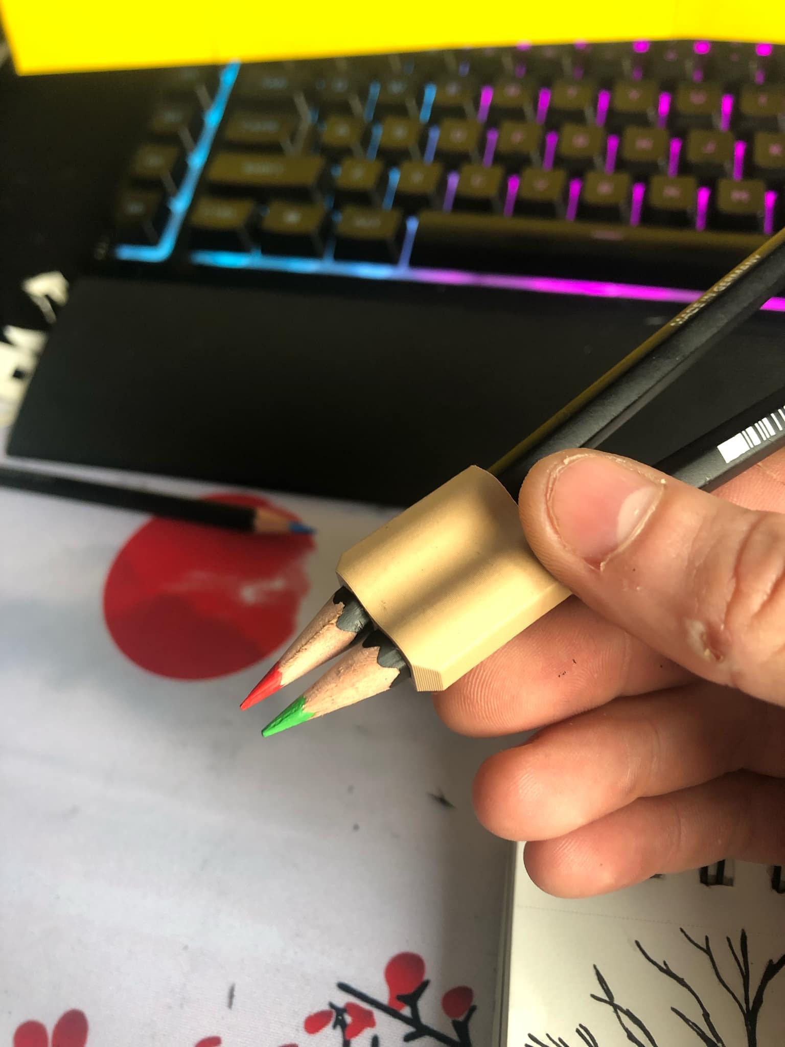Double pencils holder