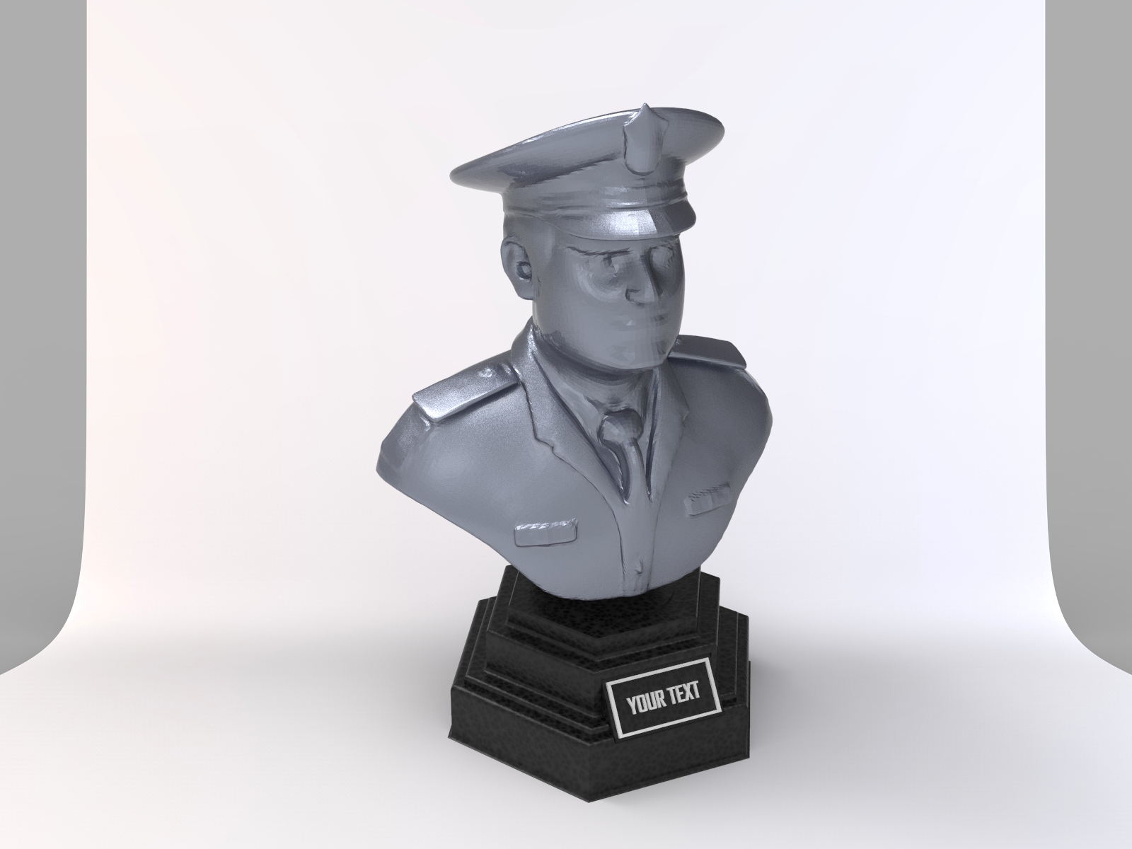 Police Man Bust With Custom Text