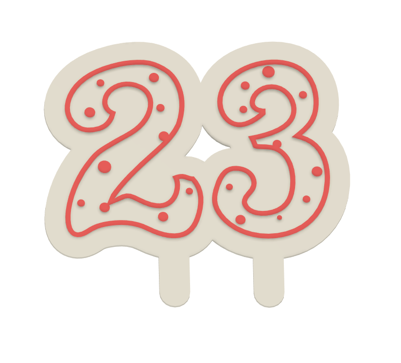 "23" birthday cake decoration