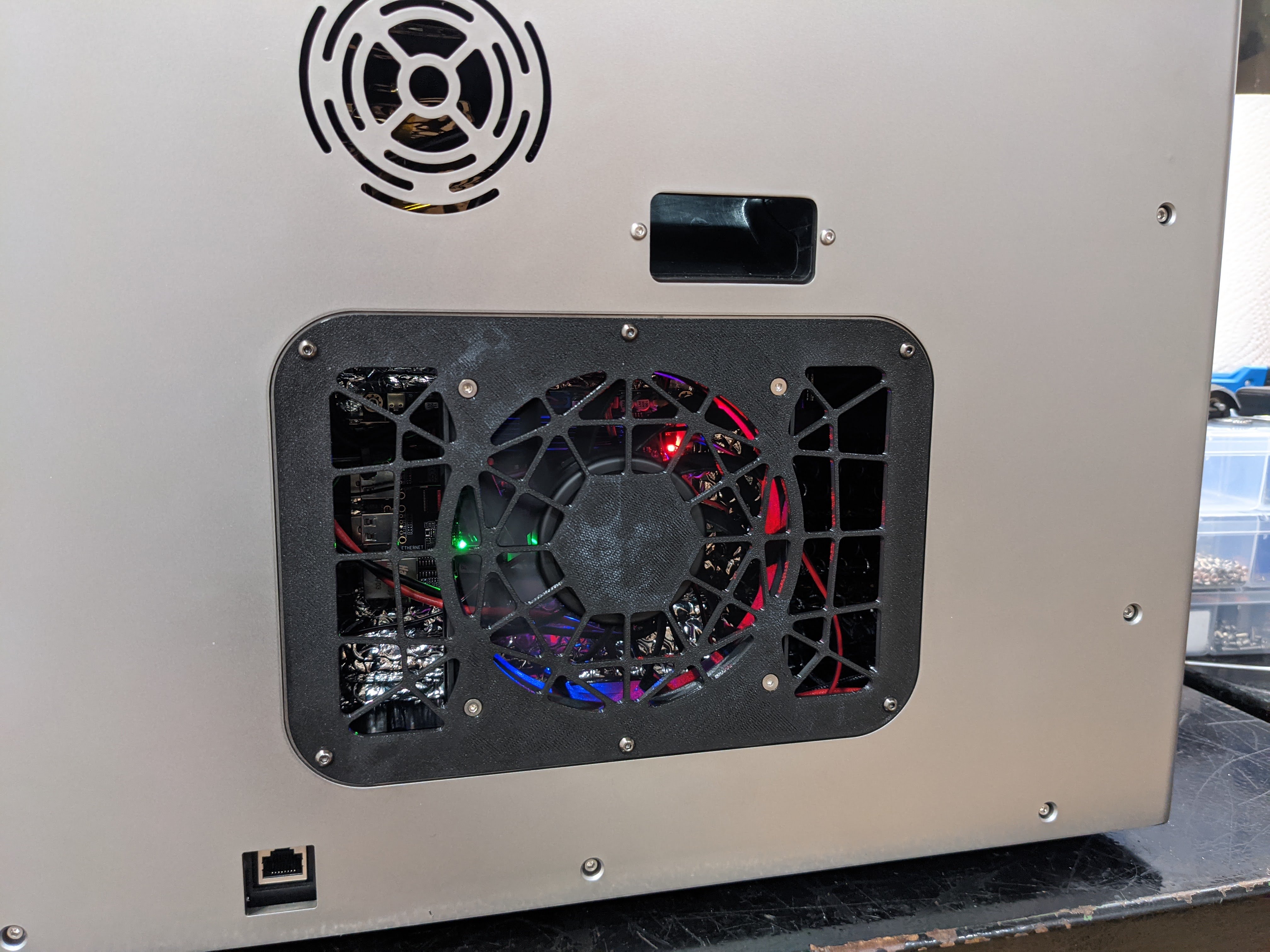 Qidi Plus4 Rear Cover 120mm Fan Spiderweb