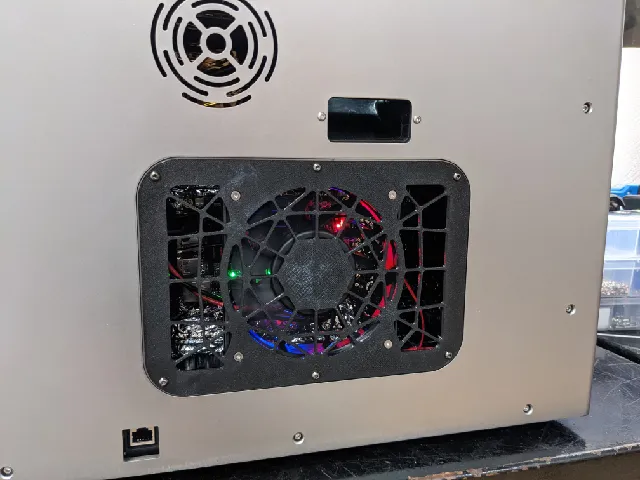 Qidi Plus4 Rear Cover 120mm Fan Spiderweb