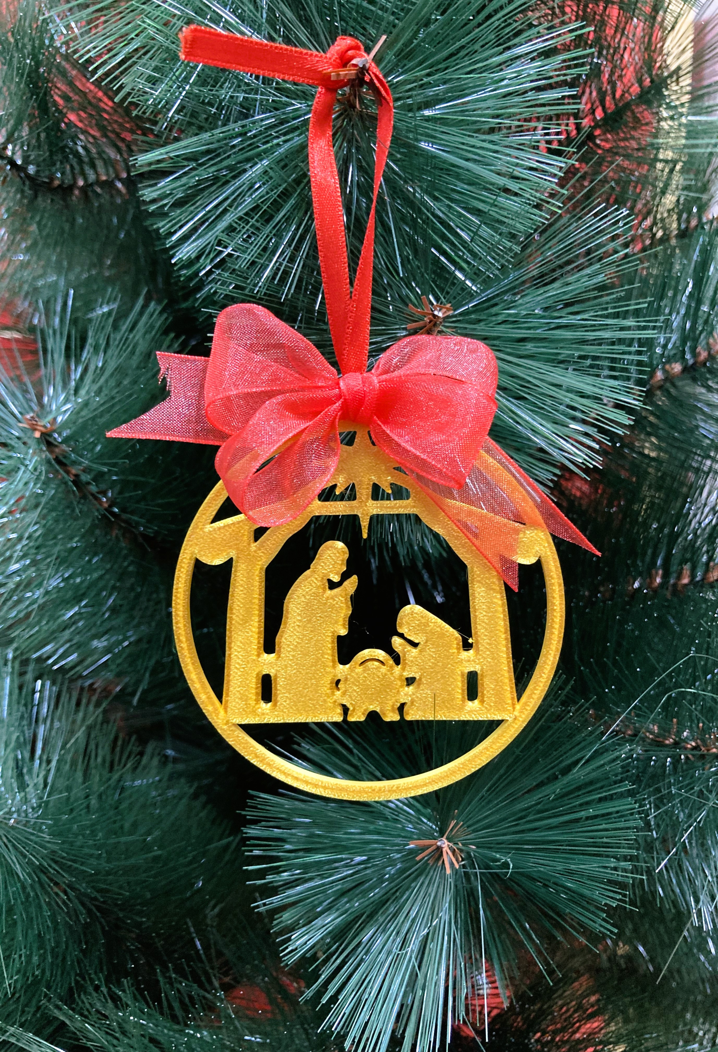 Jesus birth christmas tree ornament
