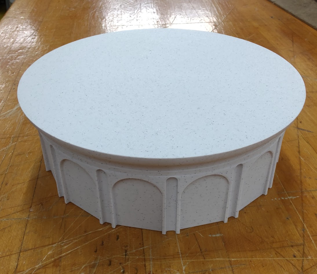 Simple fluted socle for small statuary