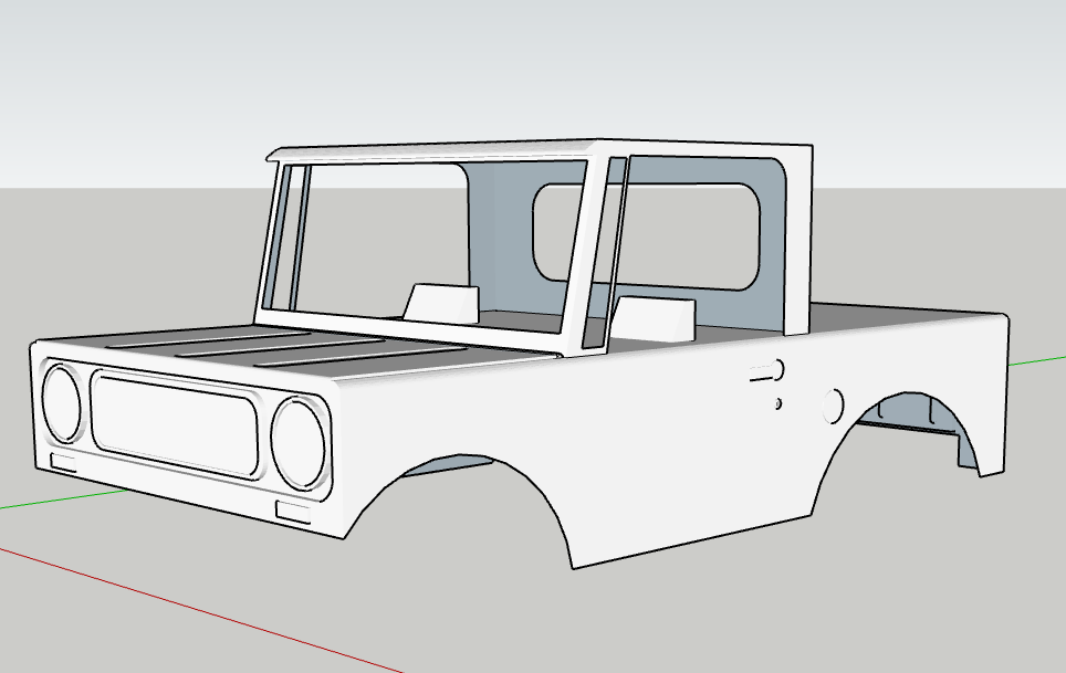 SCX24 deadbolt body- 1967 International Harvester Scout 800 truck