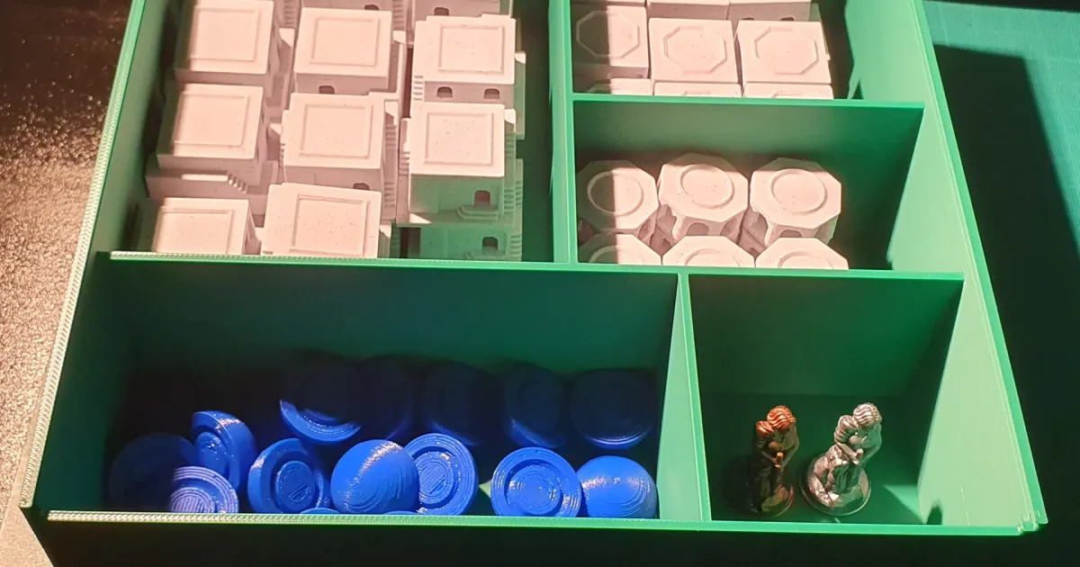 Santorini Board Game Box (modified with compartments) by Paul Sharp