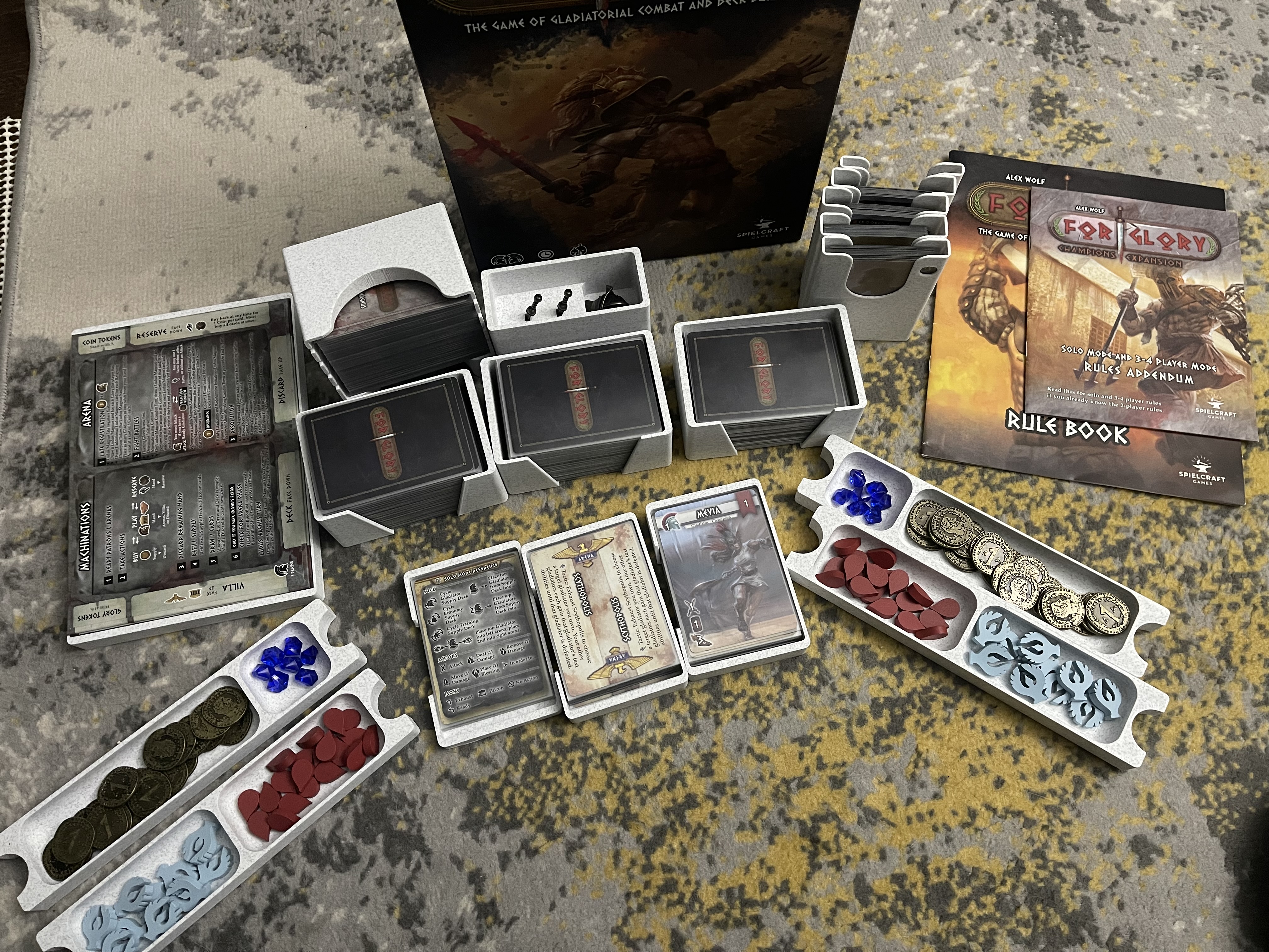 For Glory Deluxe Board Game Insert (w/Champions and Legends Expansions)