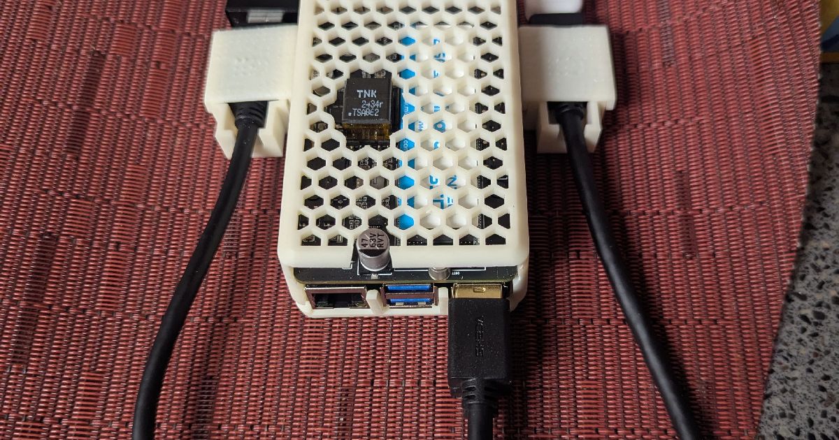 Raspberry Pi 5 NVMe HAT case with USB extension holders (snap fit) by ...