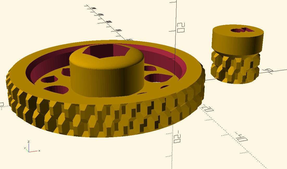 Truncated Octahedron Extruder Gears