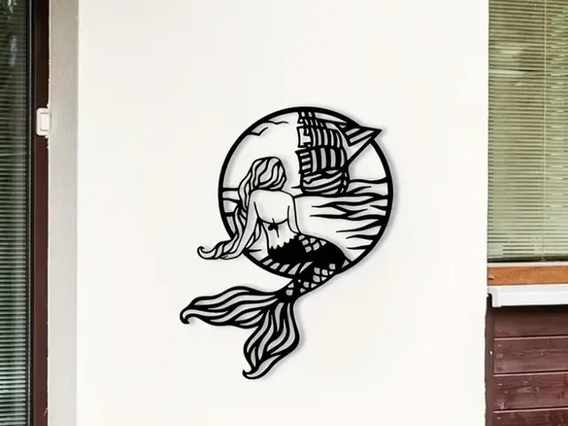 Mermaid and Sailboat Wall Art