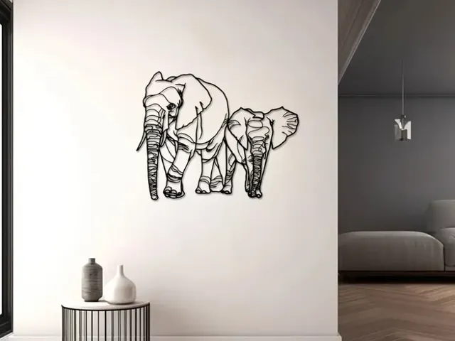 Geometric Elephant Wall Art