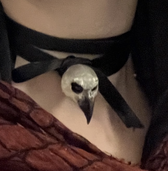 Crow skull pendant (halloween necklace)